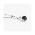 Genuine 10K Blue Sapphire Solitaire Pendant by Fine Color Jewels