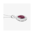 Genuine 10K Pink Ruby and White Diamond Pendant by Fine Color Jewels