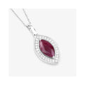 Genuine 10K Pink Ruby and White Diamond Pendant by Fine Color Jewels