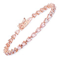 Genuine 10K Rose Gold Morganite Tennis Bracelet by Fine Color Jewels