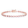 Genuine 10K Rose Gold Morganite Tennis Bracelet