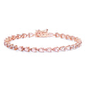 Genuine 10K Rose Gold Morganite Tennis Bracelet by Fine Color Jewels