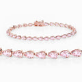 Genuine 10K Rose Gold Morganite Tennis Bracelet by Fine Color Jewels