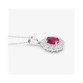 Genuine 10K Ruby and White Diamond Pendant by Fine Color Jewels