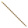 Genuine Amethyst 14K Yellow Gold Bracelet by Fine Color Jewels