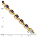 Genuine Amethyst 14K Yellow Gold Bracelet by Fine Color Jewels