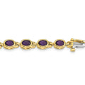 Genuine Amethyst 14K Yellow Gold Bracelet by Fine Color Jewels