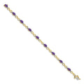 Genuine Amethyst and Diamond 14K Gold Infinity Bracelet by Fine Color Jewels
