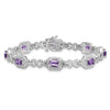 Genuine Amethyst Diamond Infinity Link Bracelet