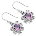 Genuine Amethyst Pendant Earrings Set by Fine Color Jewels