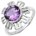 Genuine Amethyst Pendant Earrings Set by Fine Color Jewels