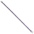 Genuine Amethyst Silver Tennis Bracelet by Fine Color Jewels