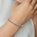 Genuine Amethyst Silver Tennis Bracelet by Fine Color Jewels