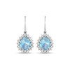 Genuine Aquamarine and Diamond Teardrop Halo Earrings