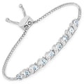 Genuine Aquamarine Bolo Bracelet by Fine Color Jewels