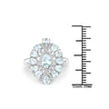 Genuine Aquamarine Cluster Ring by Fine Color Jewels