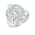 Genuine Aquamarine Cluster Ring by Fine Color Jewels