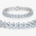 Genuine Aquamarine Tennis Bracelet by Fine Color Jewels
