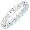 Genuine Aquamarine Tennis Bracelet by Fine Color Jewels