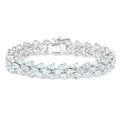 Genuine Aquamarine Tennis Bracelet by Fine Color Jewels