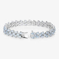 Genuine Aquamarine Tennis Bracelet by Fine Color Jewels