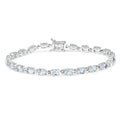 Genuine Aquamarine Tennis Bracelet Silver by Fine Color Jewels