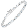 Genuine Aquamarine Tennis Bracelet Silver by Fine Color Jewels