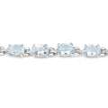 Genuine Aquamarine Tennis Bracelet Silver by Fine Color Jewels