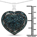 Genuine Blue Diamond Heart Necklace by Fine Color Jewels