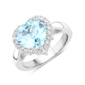 Genuine Blue Heart Topaz Ring by Fine Color Jewels