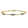 Genuine Blue Sapphire 14K Heart Gold Bracelet