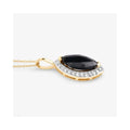 Genuine Blue Sapphire and Diamond Halo Pendant by Fine Color Jewels