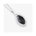 Genuine Blue Sapphire and Diamond Halo Pendant by Fine Color Jewels