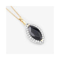 Genuine Blue Sapphire and Diamond Halo Pendant by Fine Color Jewels
