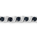 Genuine Blue Sapphire and White Topaz Bolo Bracelet by Fine Color Jewels
