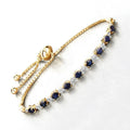 Genuine Blue Sapphire Diamond Bolo Bracelet by Fine Color Jewels