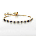 Genuine Blue Sapphire Diamond Bolo Bracelet by Fine Color Jewels