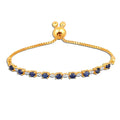 Genuine Blue Sapphire Diamond Bolo Bracelet by Fine Color Jewels