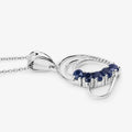 Genuine Blue Sapphire Heart Shape Pendant Necklace by Fine Color Jewels