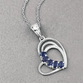 Genuine Blue Sapphire Heart Shape Pendant Necklace by Fine Color Jewels