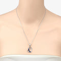 Genuine Blue Sapphire Heart Shape Pendant Necklace by Fine Color Jewels