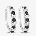 Genuine Blue Sapphire Hoop Earrings by Fine Color Jewels
