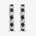 Genuine Blue Sapphire Hoop Earrings by Fine Color Jewels