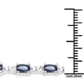 Genuine Blue Sapphire Silver Tennis Bracelet by Fine Color Jewels