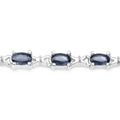 Genuine Blue Sapphire Silver Tennis Bracelet by Fine Color Jewels
