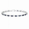 Genuine Blue Sapphire Silver Tennis Bracelet