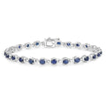 Genuine Blue Sapphire Tennis Bracelet by Fine Color Jewels