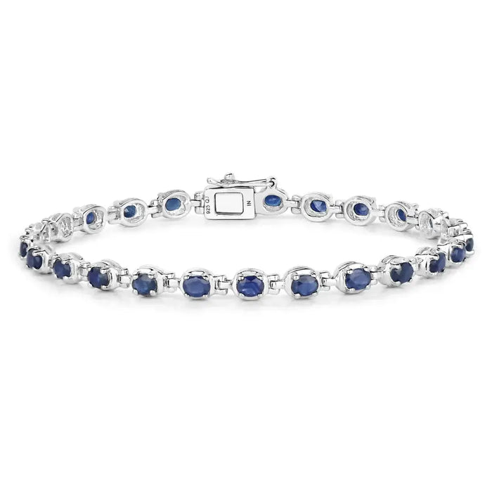 Genuine Blue Sapphire Tennis Bracelet by Fine Color Jewels