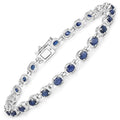 Genuine Blue Sapphire Tennis Bracelet by Fine Color Jewels