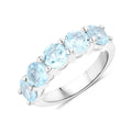 Genuine Blue Topaz 5 Stone Ring by Fine Color Jewels